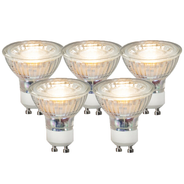 5 db GU10 LED izzó készlet COB 3.5W 330lm 3000K