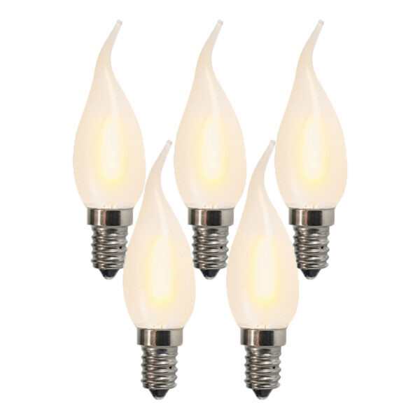 5 db E14-es LED matt gyertyalámpa BXS35 1W 100 lumen 2200K