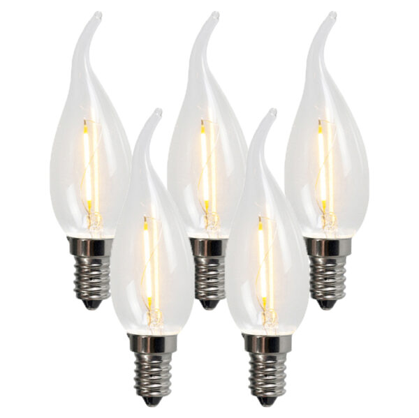 5 db E14 LED izzószál gyertyalámpa BXS35 1W 100LM 2200K készlet