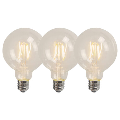 3 db-os készlet E27 LED izzószál G95 4W 320lm 2700K