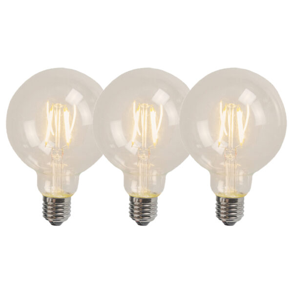 3 db-os készlet E27 LED izzószál G95 4W 320lm 2700K