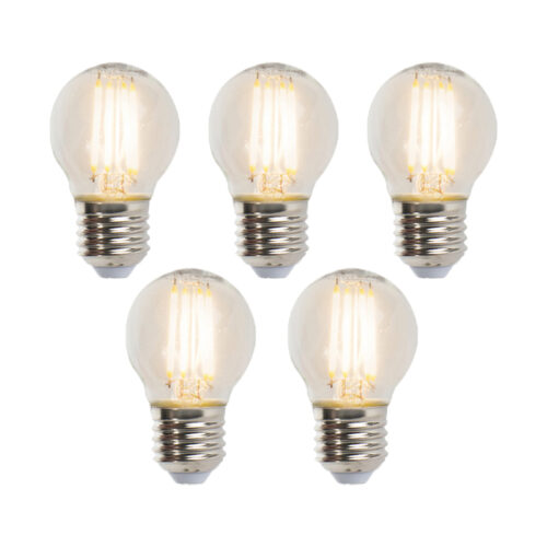 5 db E27-es fényerőszabályozható LED gömbizzó készlet 5W 470lm 2700K