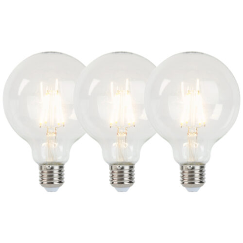 3 db E27-es szabályozható LED izzó G95 5W 470lm 2700K készlet