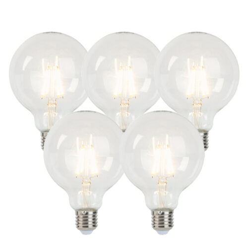 5 db E27 szabályozható LED izzó G95 5W 470lm 2700K
