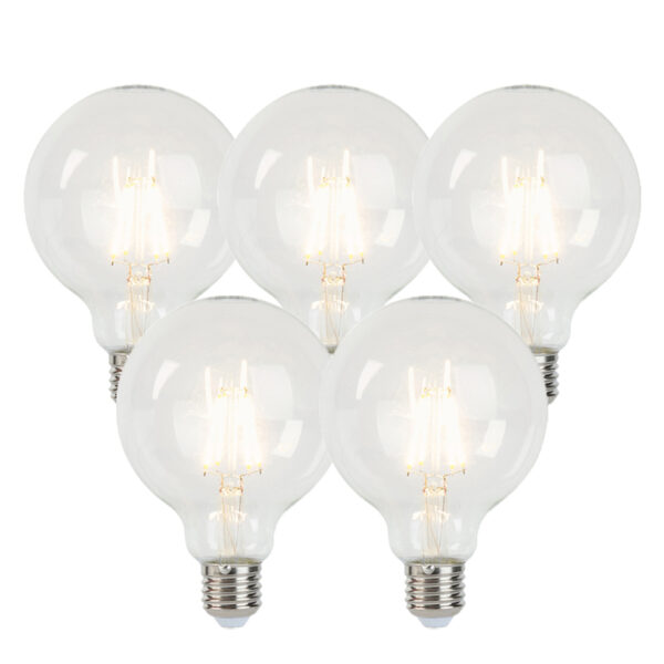 5 db E27 szabályozható LED izzó G95 5W 470lm 2700K