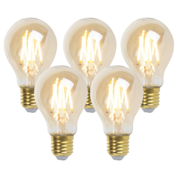 5 db-os készlet E27 szabályozható LED izzó Goldline 5W 380lm 2200K