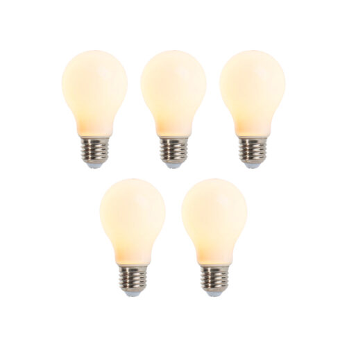 5 db-os készlet E27-es fényerőszabályozható LED izzó A60 matt 5W 380lm