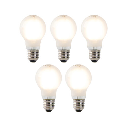 5 db-os készlet E27 LED izzószálas izzó A60 fagyasztott üveg 4W 450lm 2700K