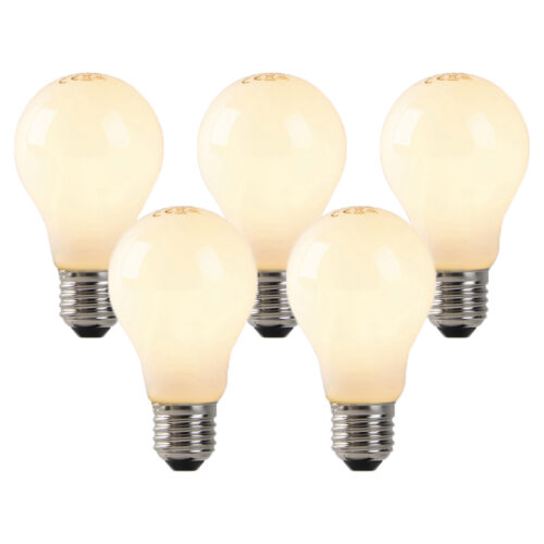 5 db-os készlet E27 LED lángszál izzó opál üveggel 3W 250lm 2200K