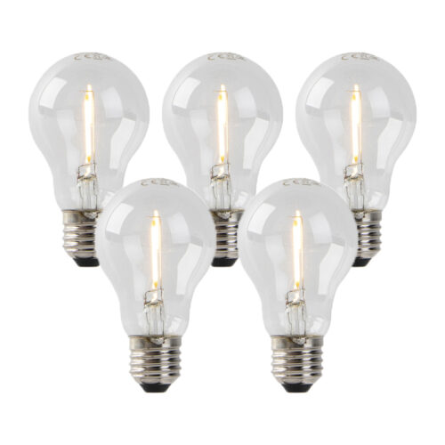 5 db E27 LED izzó készlet A60 1W 80lm 2200K