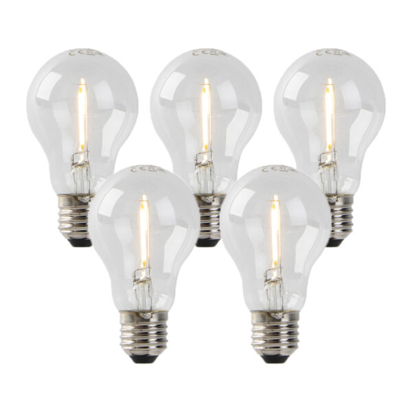 5 db E27 LED izzó készlet A60 1W 80lm 2200K
