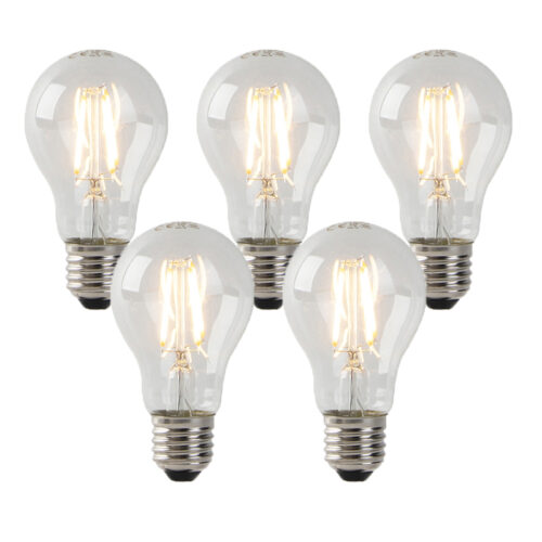 5 db-os készlet E27 LED izzó átlátszó 3W 250lm 2200K