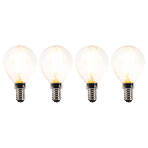 4 db E14-es szabályozható LED izzó készlet P45 átlátszó 3W 250lm 2700K