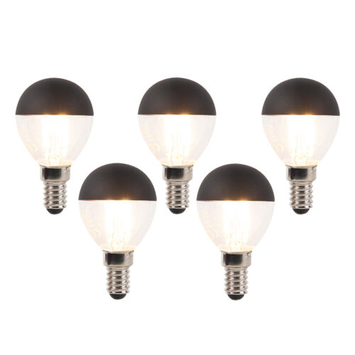 5 db E14-es dimmelhető LED izzószál izzó szett P45 fekete 300 lm 2700 K