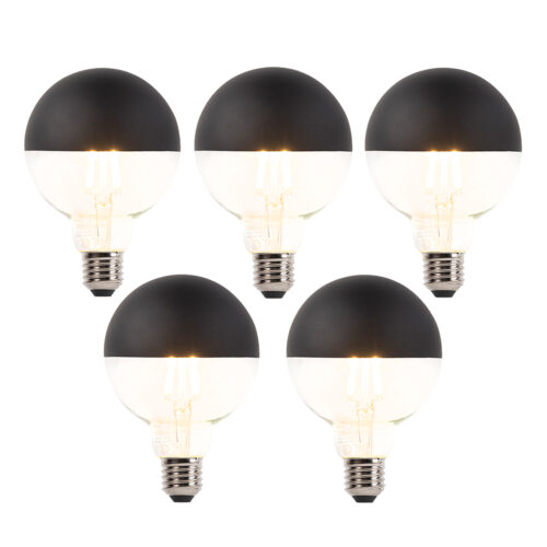 5 db E27-es dimmelhető LED izzószál izzó G95 fekete 550 lm 2700 K