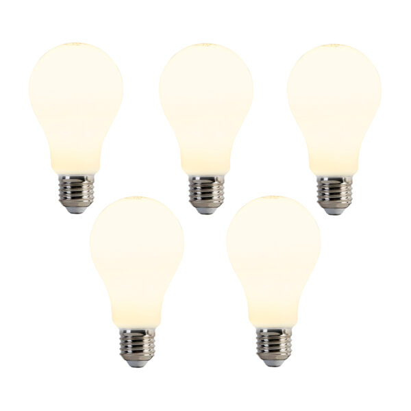 5 db E27 LED izzó szett A67 Opál 8W 900lm 2700K