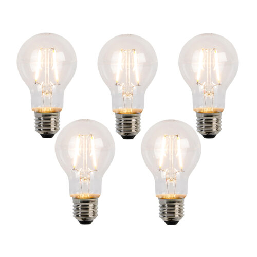 5 db E27 LED izzószál izzó A60 2W 210lm 2200K szett