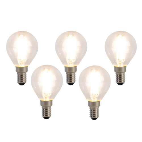 5 darabos E14 LED Filament izzókészlet P45 4W 470 lm 2700K