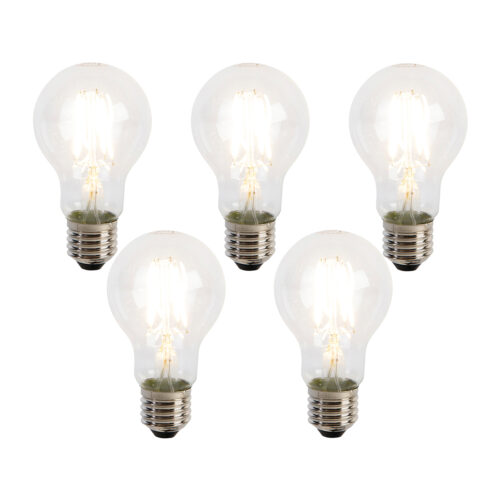 5 db E27 LED Filament izzó szett A60 szürkületi érzékelővel 4W 470lm 2700K