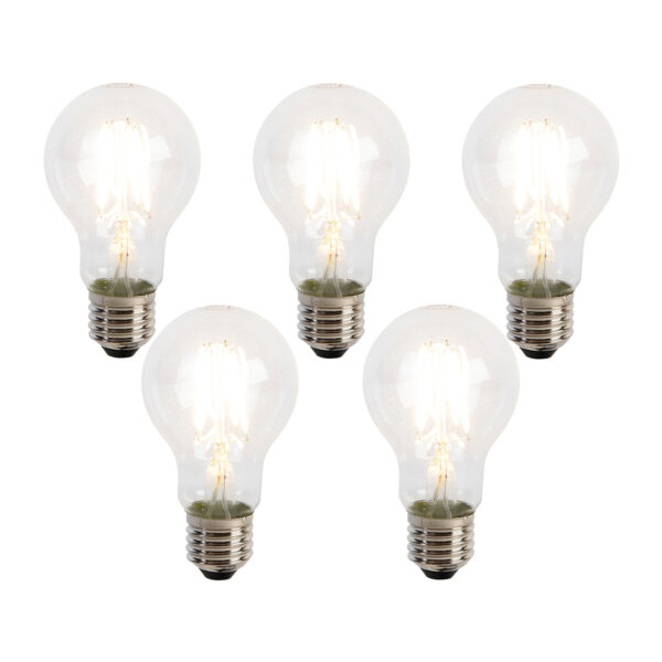 5 db E27 LED Filament izzó szett A60 szürkületi érzékelővel 4W 470lm 2700K