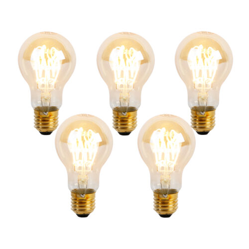 5 darabos E27 dimmelhető LED spirál izzókészlet A60 Goldline 4W 270 lm 2200K