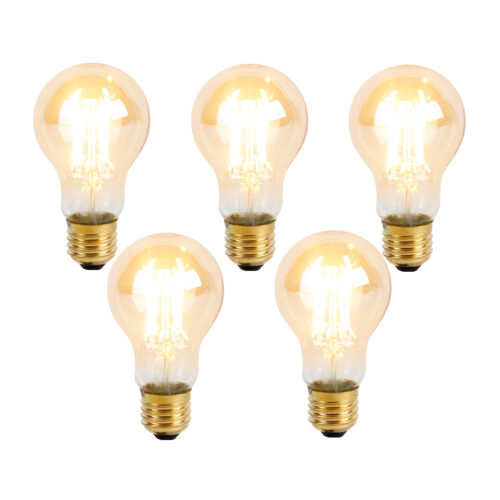 5 db E27 3 fokozatú dimmelhető LED izzó A60 Goldline 5W 530lm 2200K szett