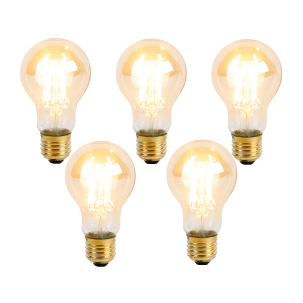 5 db E27 3 fokozatú dimmelhető LED izzó A60 Goldline 5W 530lm 2200K szett