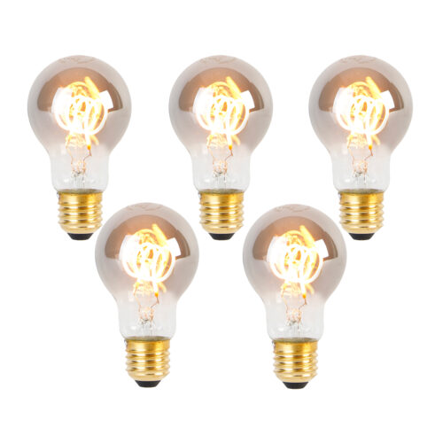 5 darabos E27 LED spirál izzó készlet A60 füst 4W 120 lm 1800K