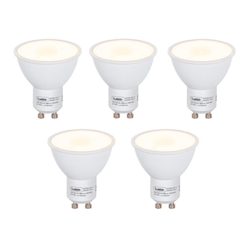 5 db GU10 LED izzó szett szürkületi érzékelővel 5W 380lm 2700K
