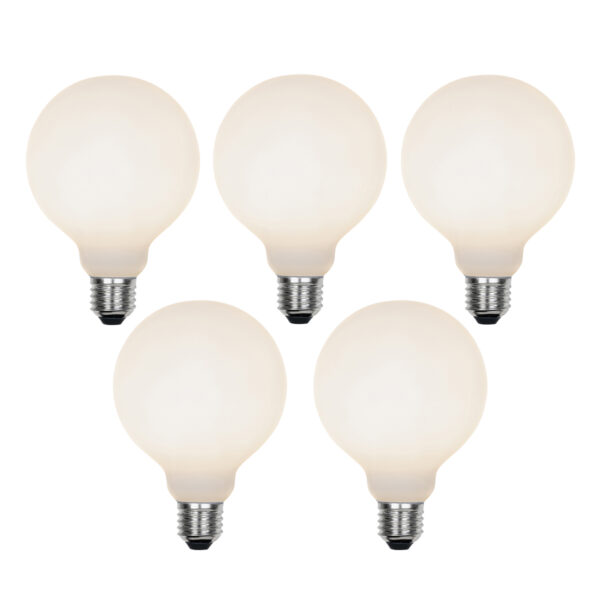 5 db E27 3 fokozatú dimmelhető LED izzó G95 Matt 5W 550lm 3000K szett
