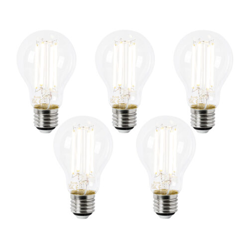 5 db E27 LED izzó szett A60 átlátszó 2