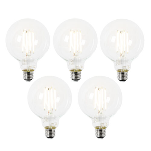 5 db E27 LED izzó szett G95 átlátszó 2