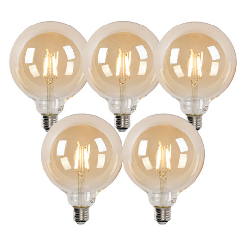 5 db-os okos E27 LED izzó szett G125 arany 4