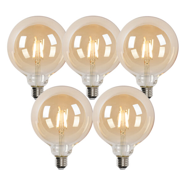 5 db-os okos E27 LED izzó szett G125 arany 4