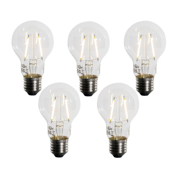 5 darabos E27 LED izzókészlet A60 alkonyatérzékelővel 2