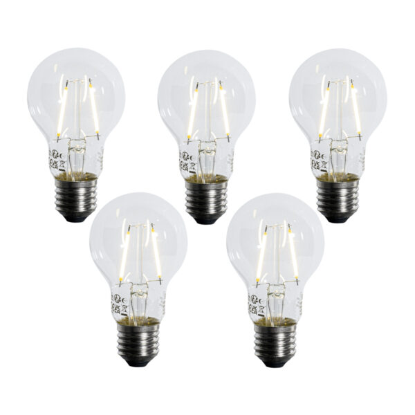 5 darabos E27 LED izzókészlet A60 alkonyatérzékelővel 2