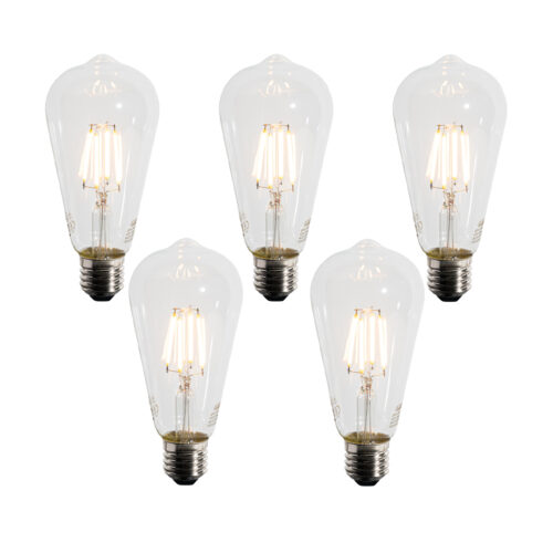 5 darabos E27 LED A60 izzókészlet alkonyatérzékelővel 4W 400 lm 2200K