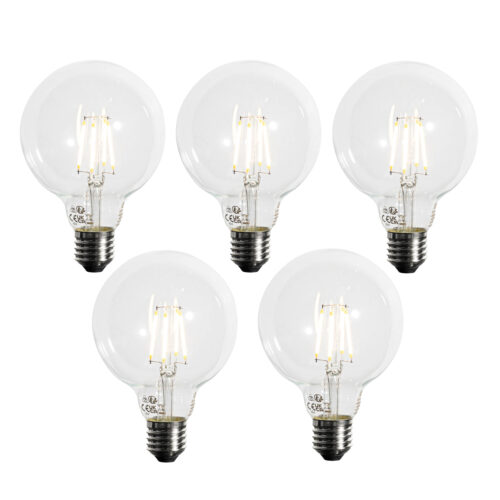 5 db E27 Dimmelhető LED izzó G95 5W 450lm 3000K