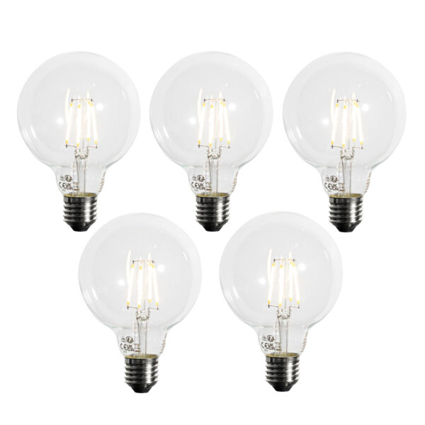 5 db E27 Dimmelhető LED izzó G95 5W 450lm 3000K