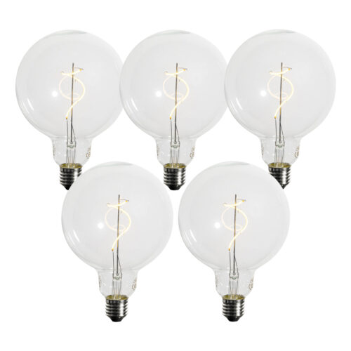 5 darabos E27 dimmelhető LED izzók szett spirál filamenttel G125 4W 270 lm 2700K