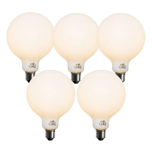 5 darabos E27 dimmelhető LED izzókészlet Opál G125 5W 450 lm 2700K