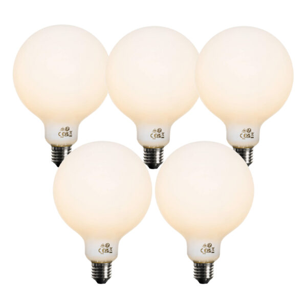 5 darabos E27 dimmelhető LED izzókészlet Opál G125 5W 450 lm 2700K