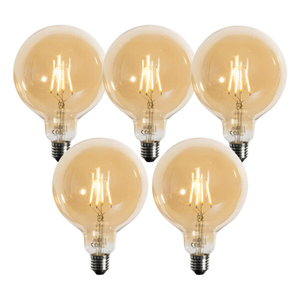 5 db E27 3 fokozatú dimmelhető LED arany G125 4W 450lm 2700K