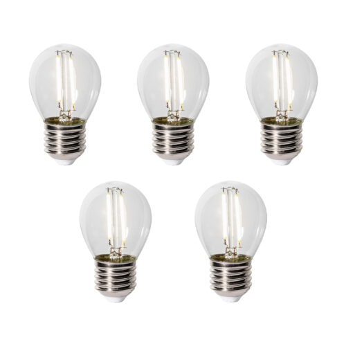 5 darabos E27 LED lámpa szett P45 alkonyatérzékelővel 3W 250 lm 3000K