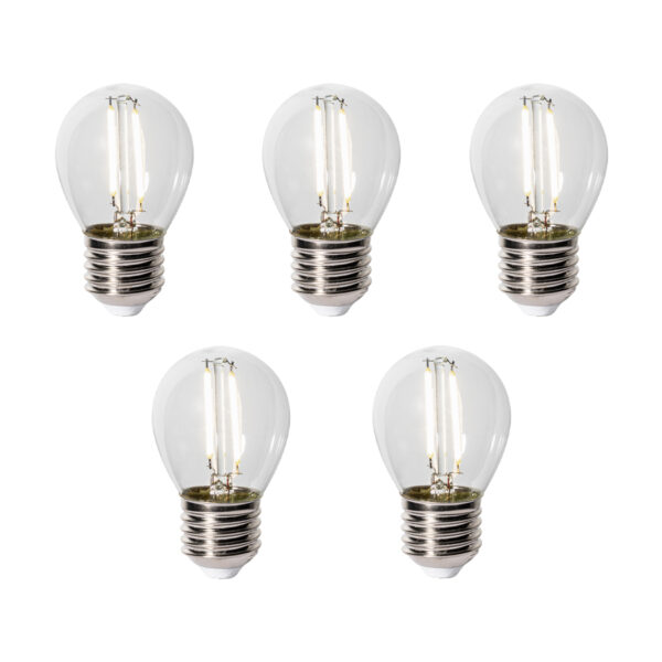5 darabos E27 LED lámpa szett P45 alkonyatérzékelővel 3W 250 lm 3000K