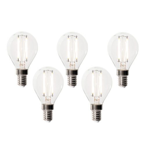 5 darabos E14 dimmelhető LED izzókészlet P45 átlátszó üveg 3W 250 lm 3000K