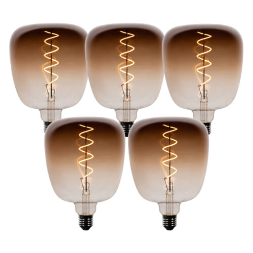 5 darabos E27 dimmelhető LED izzókészlet G140 barna 4