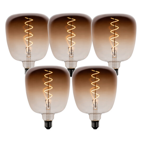 5 darabos E27 dimmelhető LED izzókészlet G140 barna 4