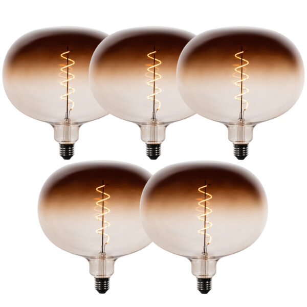 5 darabos E27 dimmelhető LED izzókészlet G220 barna 4