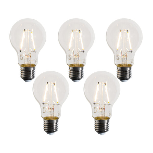 5 darabos E27 LED izzókészlet A60 átlátszó 3W 320 lm 2700K
